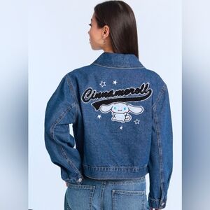 Hello Kitty Cinnamoroll Embroidered Denim Jacket Size Large New With Tags